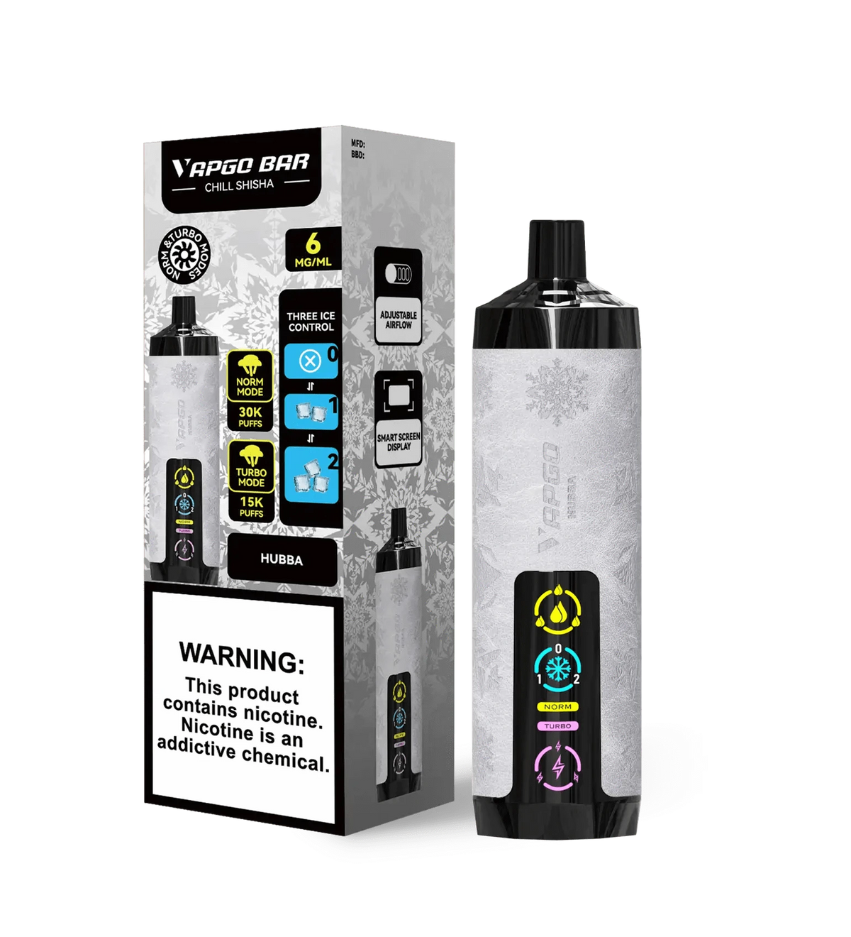 VAPGO Disposable Vape Hubba VAPGO Chill Shisha 30K 3-Level Control Disposable (0.6% 30,000 Puffs)