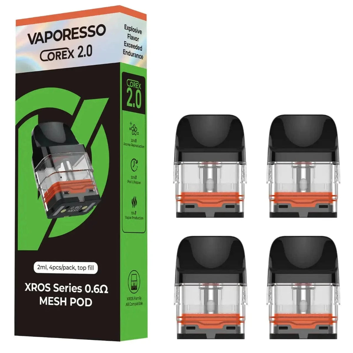 Vaporesso 0.6ohm 🎁 Vaporesso XROS Series Replacement Pods 2ml (Pack Of 4) (100% off)