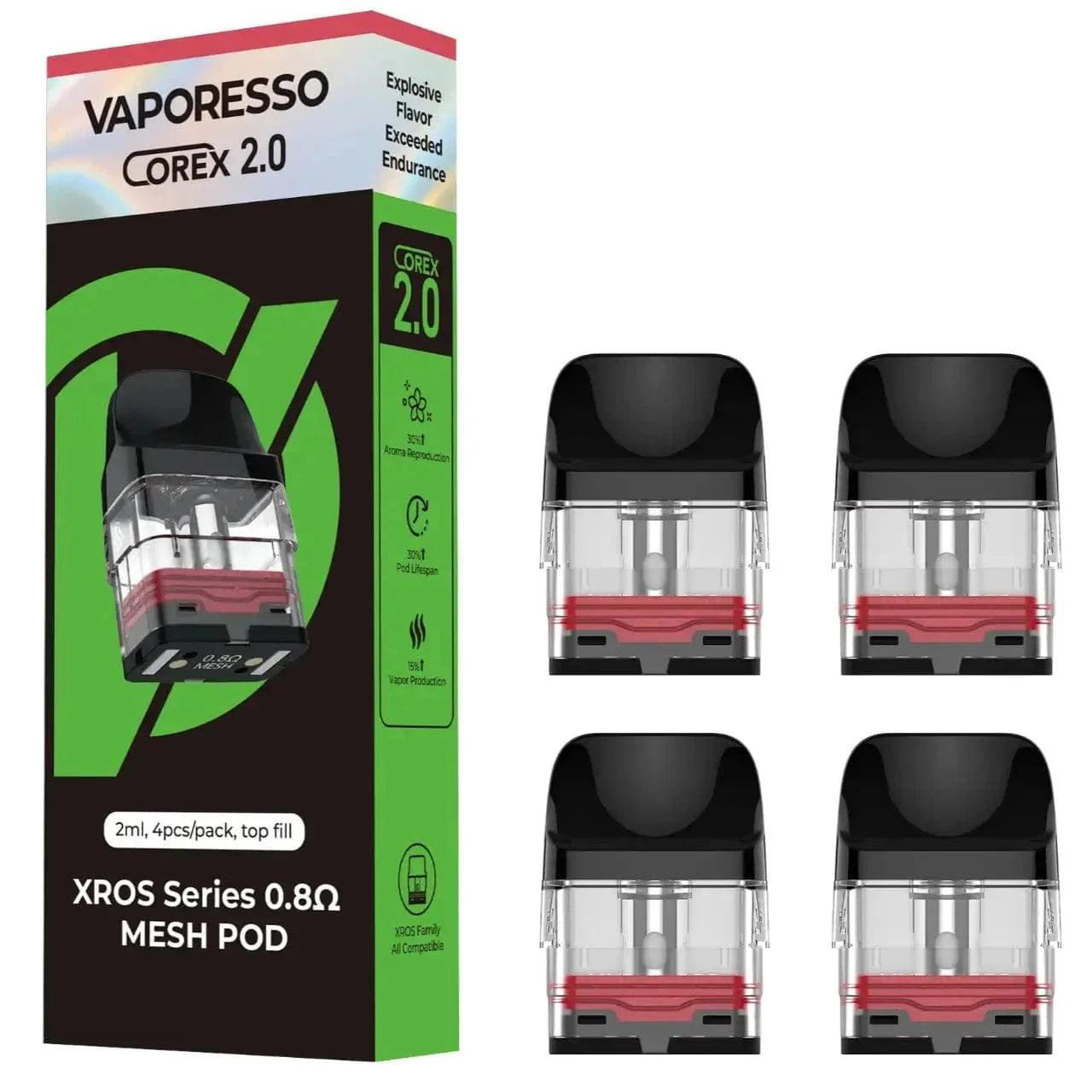 Vaporesso 0.8ohm 🎁 Vaporesso XROS Series Replacement Pods 2ml (Pack Of 4) (100% off)