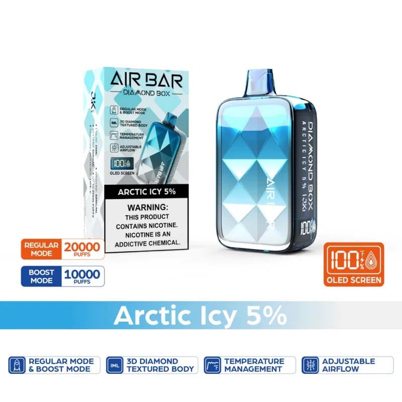 VIHO Disposable Vape Arctic Icy Air Bar Diamond Box 20000 Disposable (5%, 20000 Puffs)