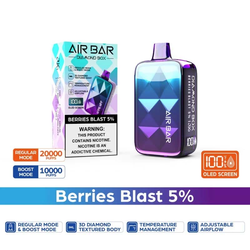 VIHO Disposable Vape Berries Blast Air Bar Diamond Box 20000 Disposable (5%, 20000 Puffs)
