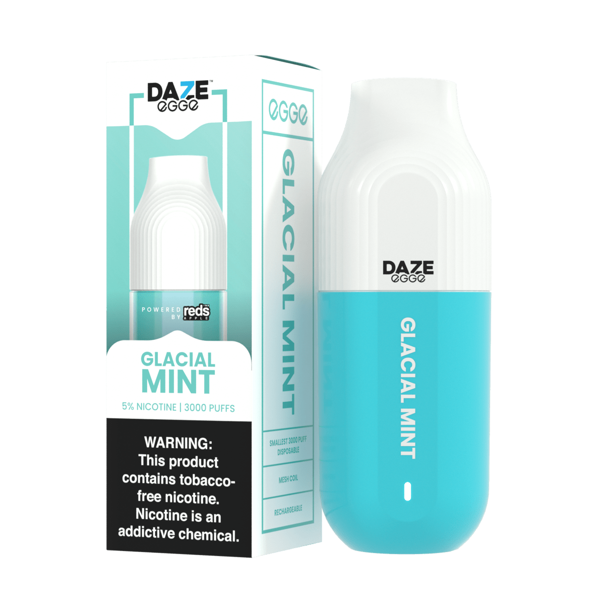 7 Daze Disposable Vape Glacial Mint 7 Daze Egge Disposable Vape (5%, 3000 Puffs)