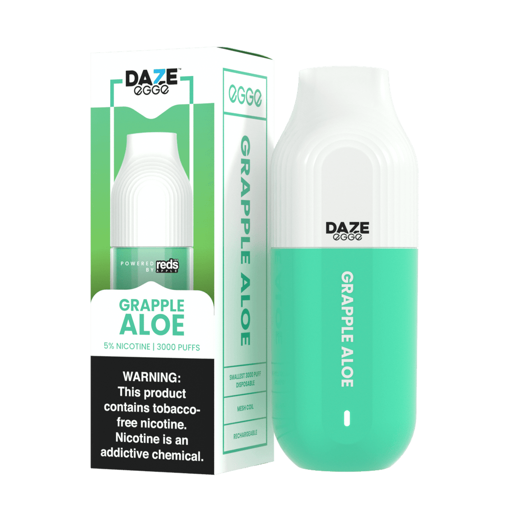 7 Daze Disposable Vape Grapple Aloe 7 Daze Egge Disposable Vape (5%, 3000 Puffs)