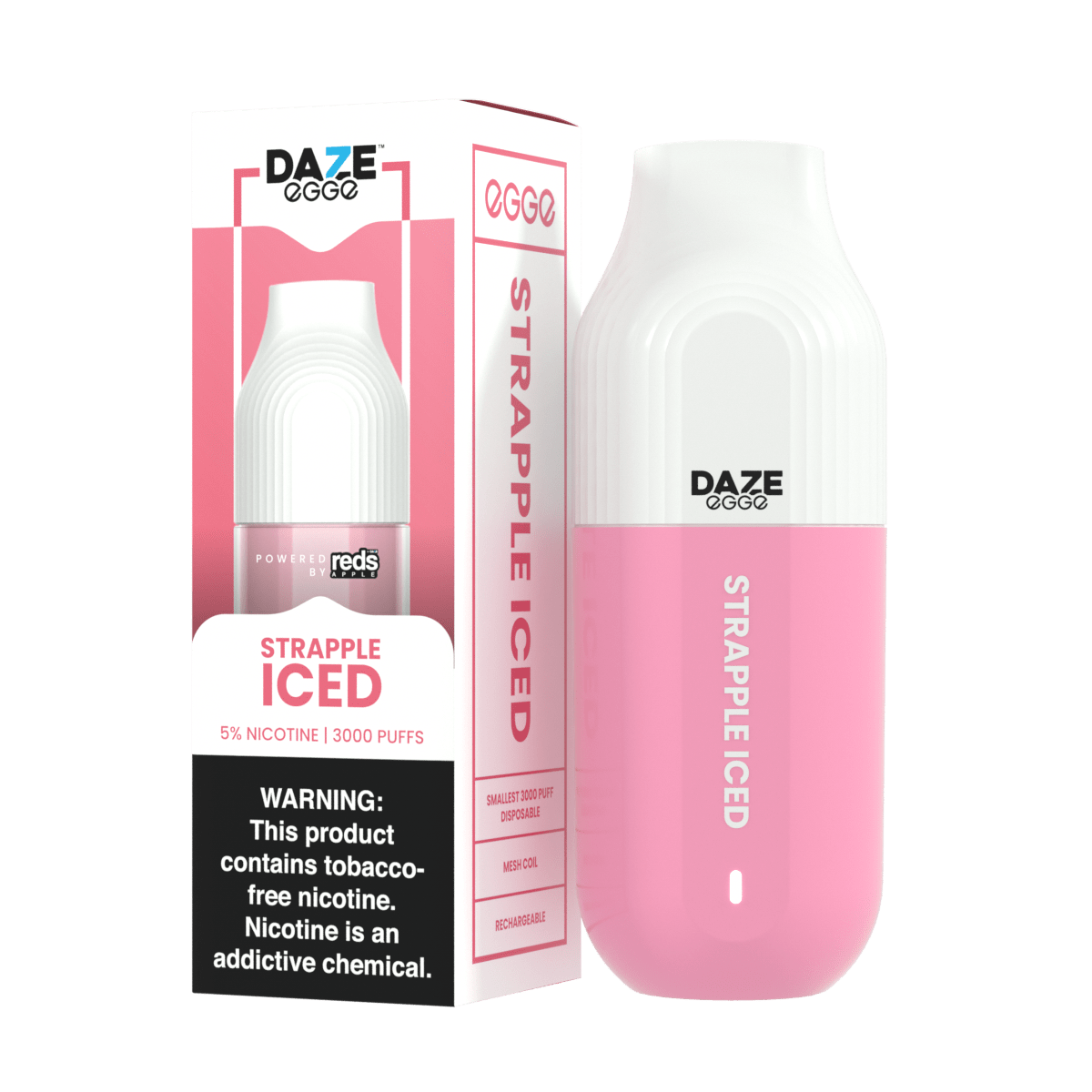 7 Daze Disposable Vape Strapple Iced 7 Daze Egge Disposable Vape (5%, 3000 Puffs)