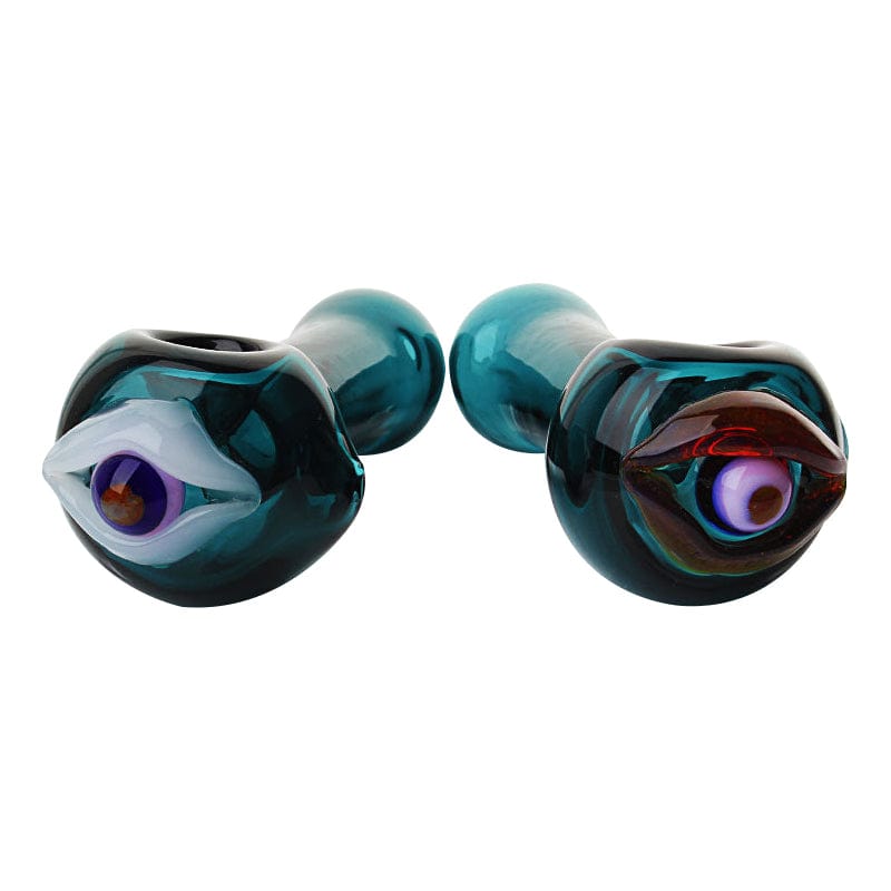 Bjorn Jorgøn Glassworks Alternatives Bjorn Jorgøn Blue 3D Eyeball Hand Pipe