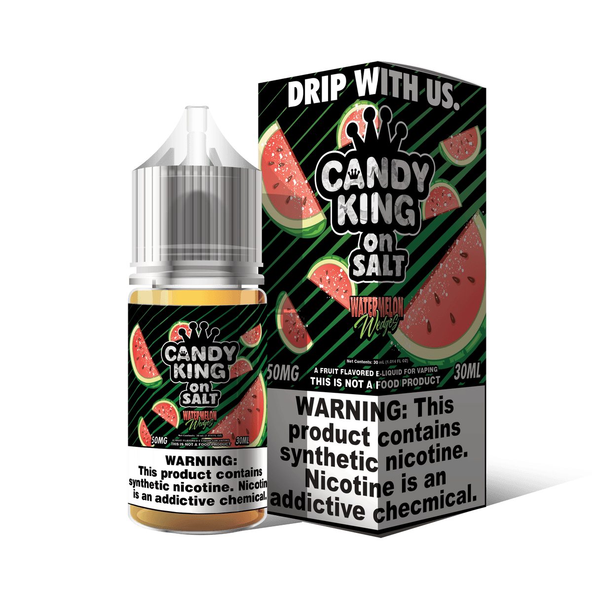 Candy King Juice Candy King On Salt Watermelon Wedges Synthetic Nicotine 30ml Nic Salt Vape Juice