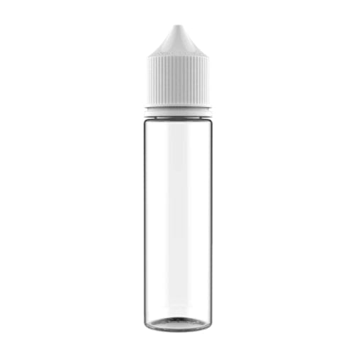 Chubby Gorilla Empty Juice Bottles Clear Bottle w/ White Cap Chubby Gorilla 60ml Unicorn Bottle white w/ clear (V3)
