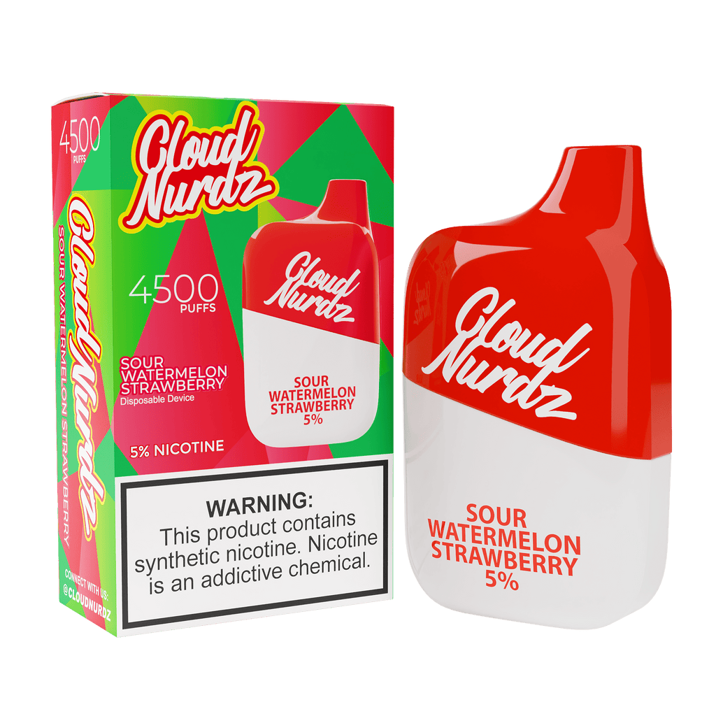 Cloud Nurdz Disposable Vape Sour Watermelon Strawberry Cloud Nurdz 4500 Disposable Vape (5%, 4500 Puffs)