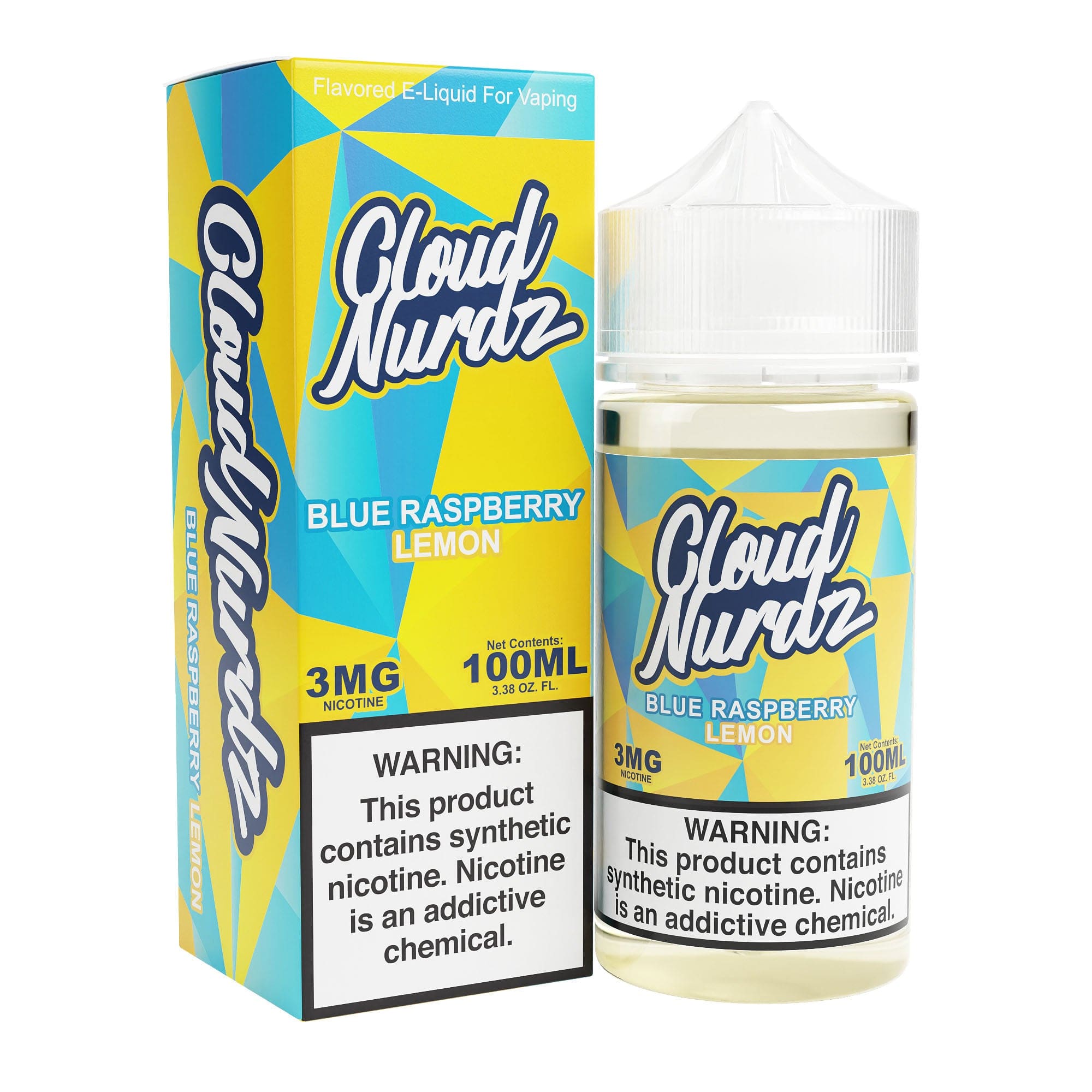 Cloud Nurdz Juice Blue Raspberry Lemon 100ml Synthetic Nic Vape Juice - Cloud Nurdz