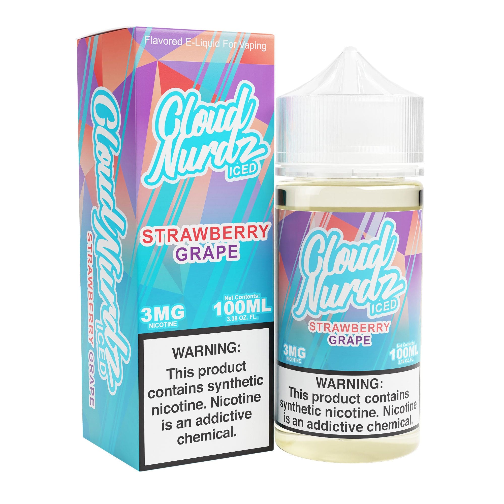 Cloud Nurdz Juice Cloud Nurdz Grape Strawberry ICED 100ml Vape Juice