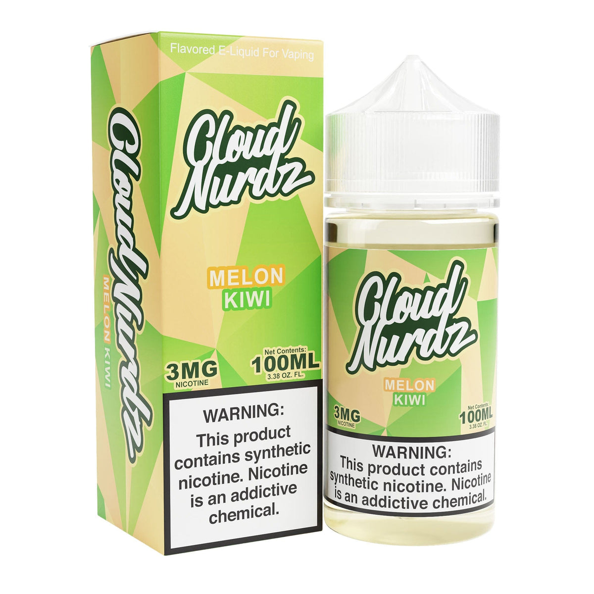 Cloud Nurdz Juice Cloud Nurdz Kiwi Melon Synthetic Nic 100ml Vape Juice