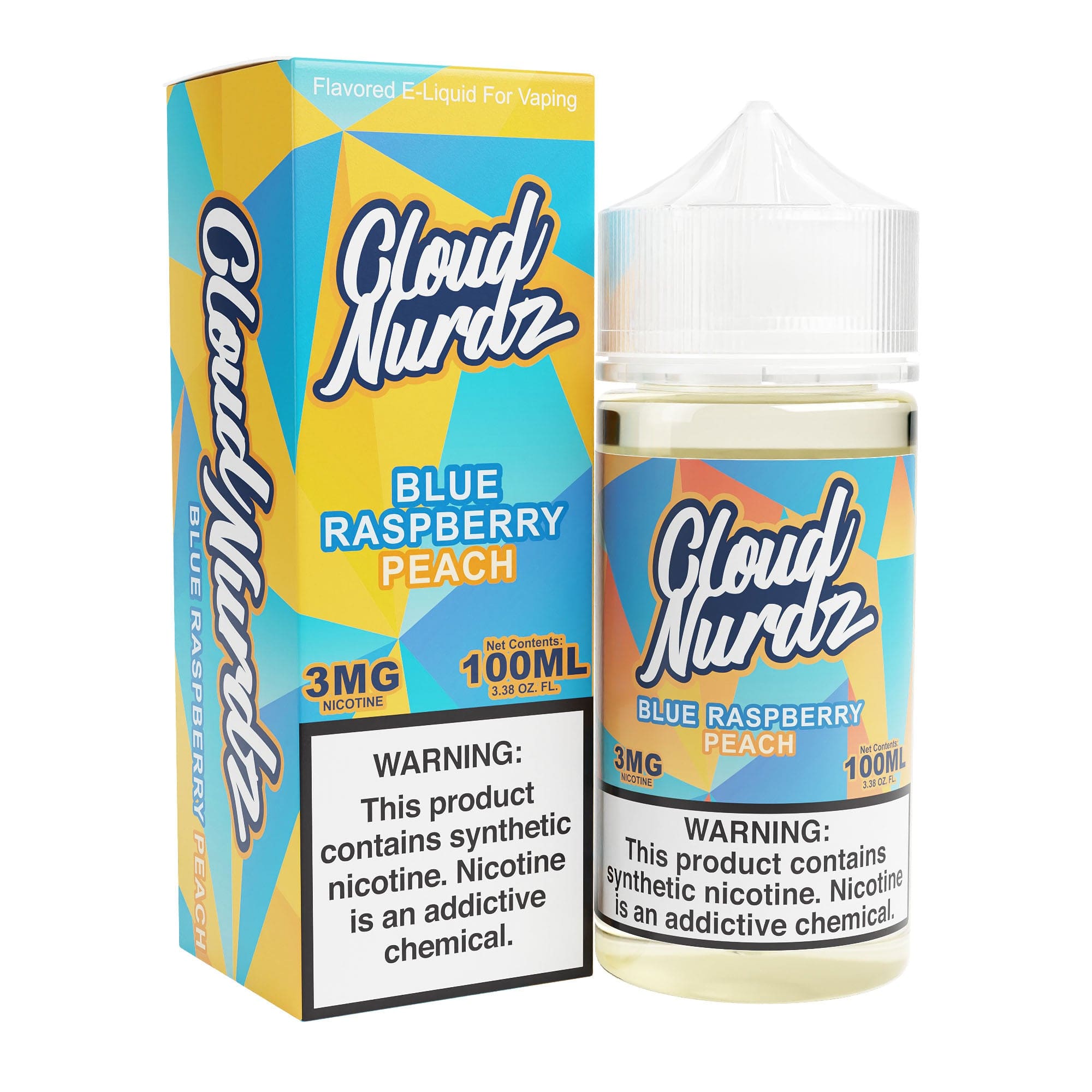 Cloud Nurdz Juice Cloud Nurdz Peach Blue Raspberry 100ml Synthetic Nic Vape Juice