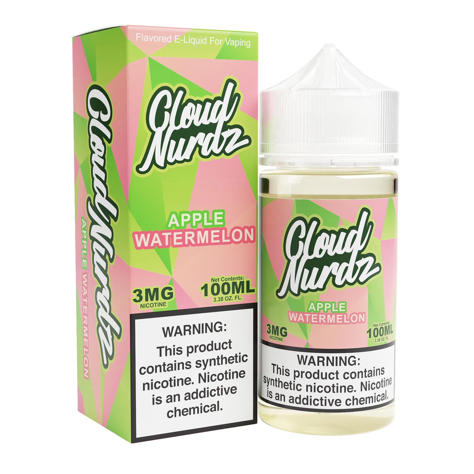 Cloud Nurdz Juice Cloud Nurdz Watermelon Apple 100ml Synthetic Nic Vape Juice