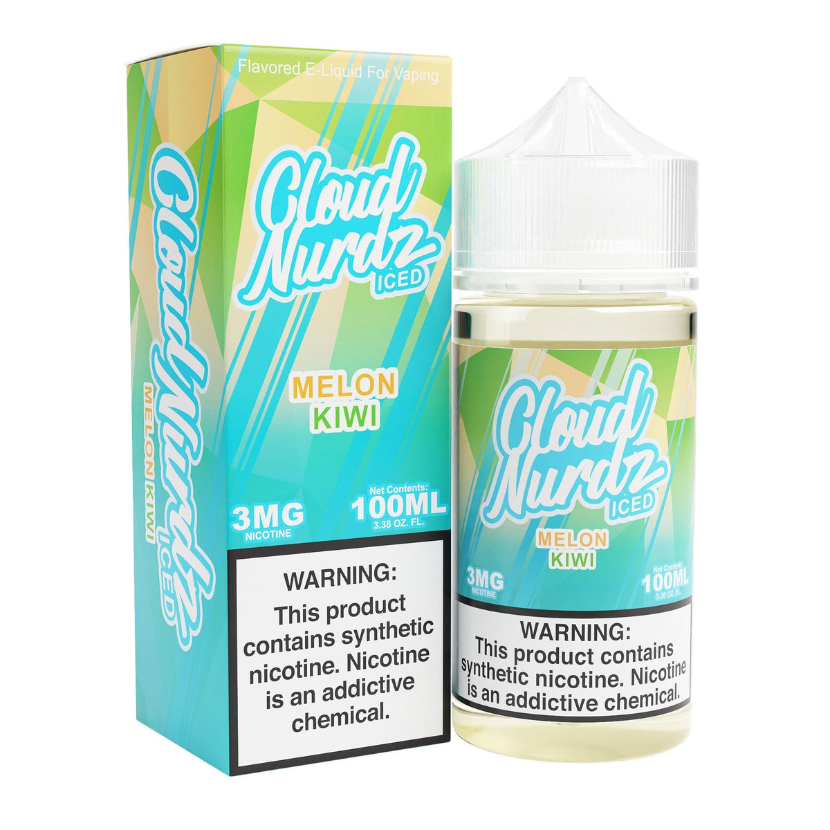 Cloud Nurdz Juice Iced Kiwi Melon 100ml Synthetic Nic Vape Juice - Cloud Nurdz