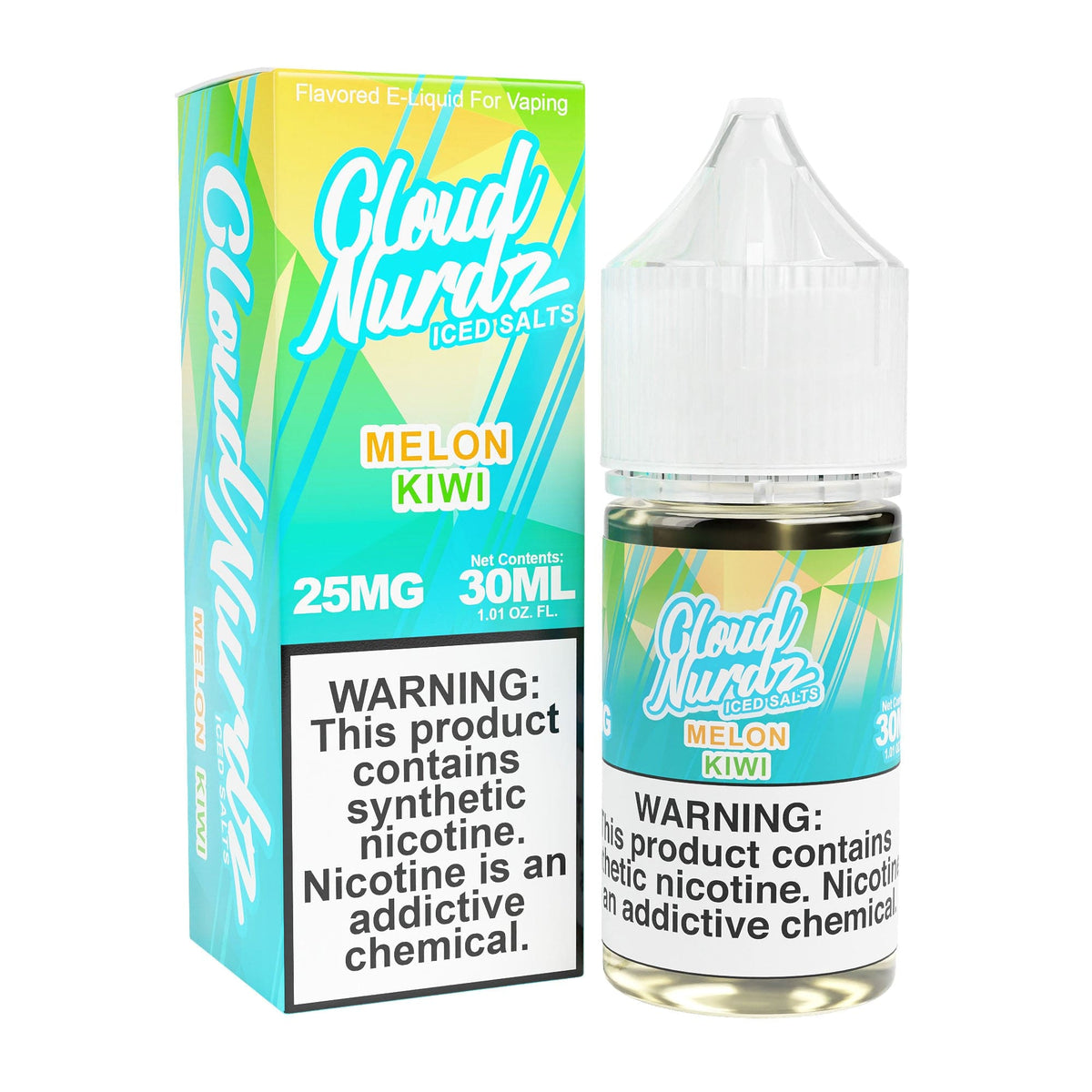 Cloud Nurdz Juice Kiwi Melon Iced 30ml TF Nic Salt Vape Juice - Cloud Nurdz