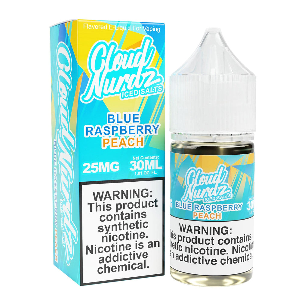 Cloud Nurdz Juice Peach Blue Razz Iced 30ml TF Nic Salt Vape Juice - Cloud Nurdz