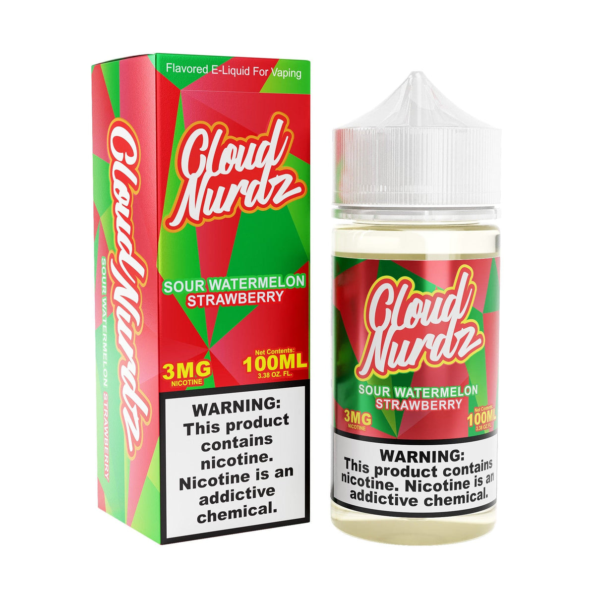 Cloud Nurdz Juice Sour Watermelon Strawberry 100ml Vape Juice - Cloud Nurdz