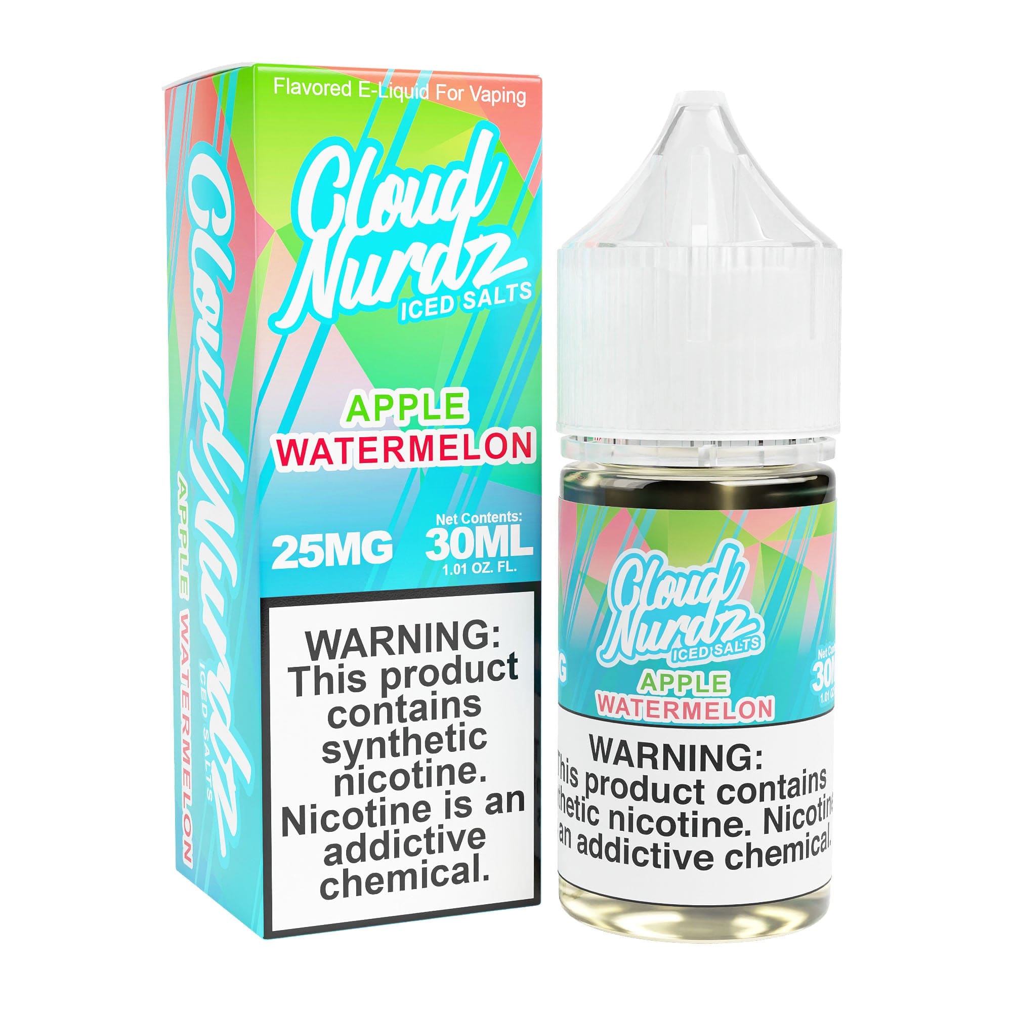 Cloud Nurdz Juice Watermelon Apple Iced 30ml TF Nic Salt Vape Juice - Cloud Nurdz