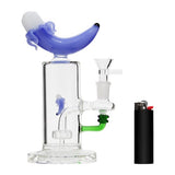 Eightvape Alternatives 8" Blue Banana Glass Bong w/ Mini Showerhead Perc