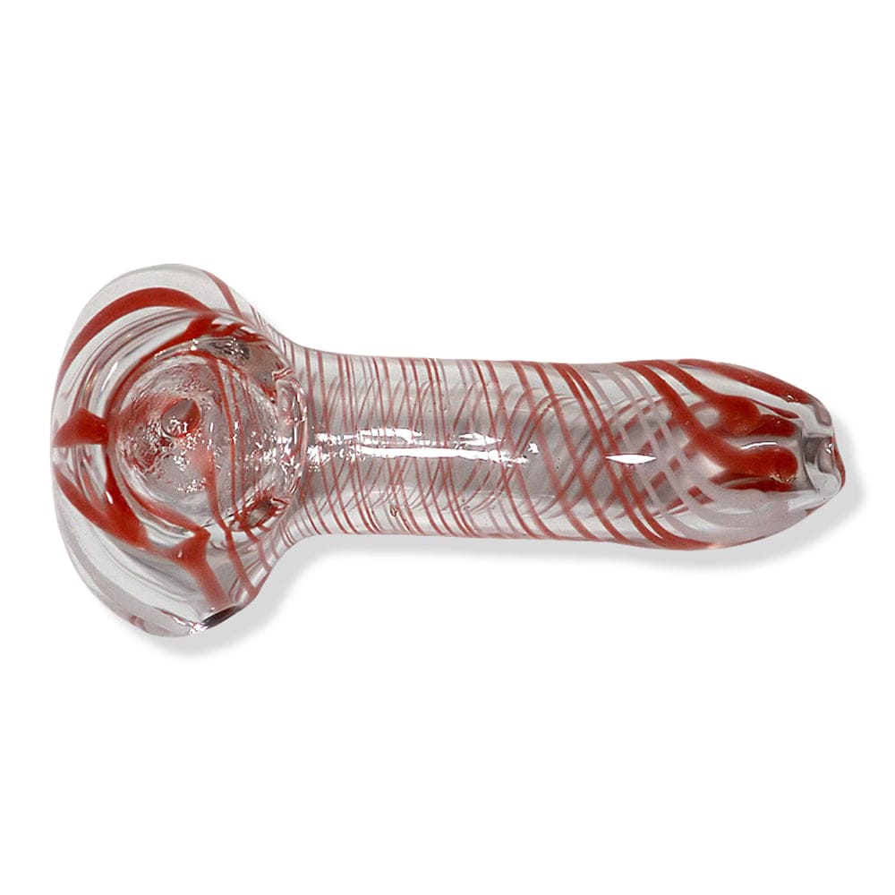 Eightvape Alternatives Clear Glass Hand Pipe w/ Colored Striped Inlay