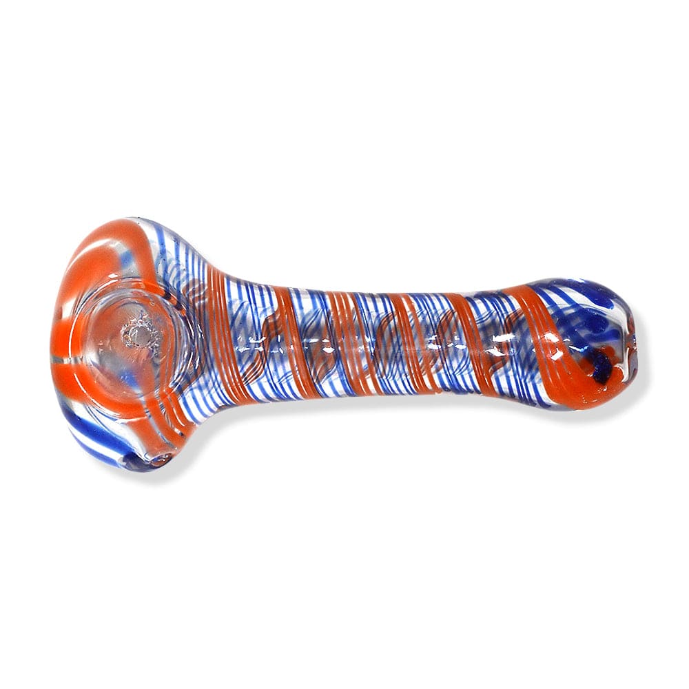 Eightvape Alternatives Clear Glass Hand Pipe w/ Colored Striped Inlay