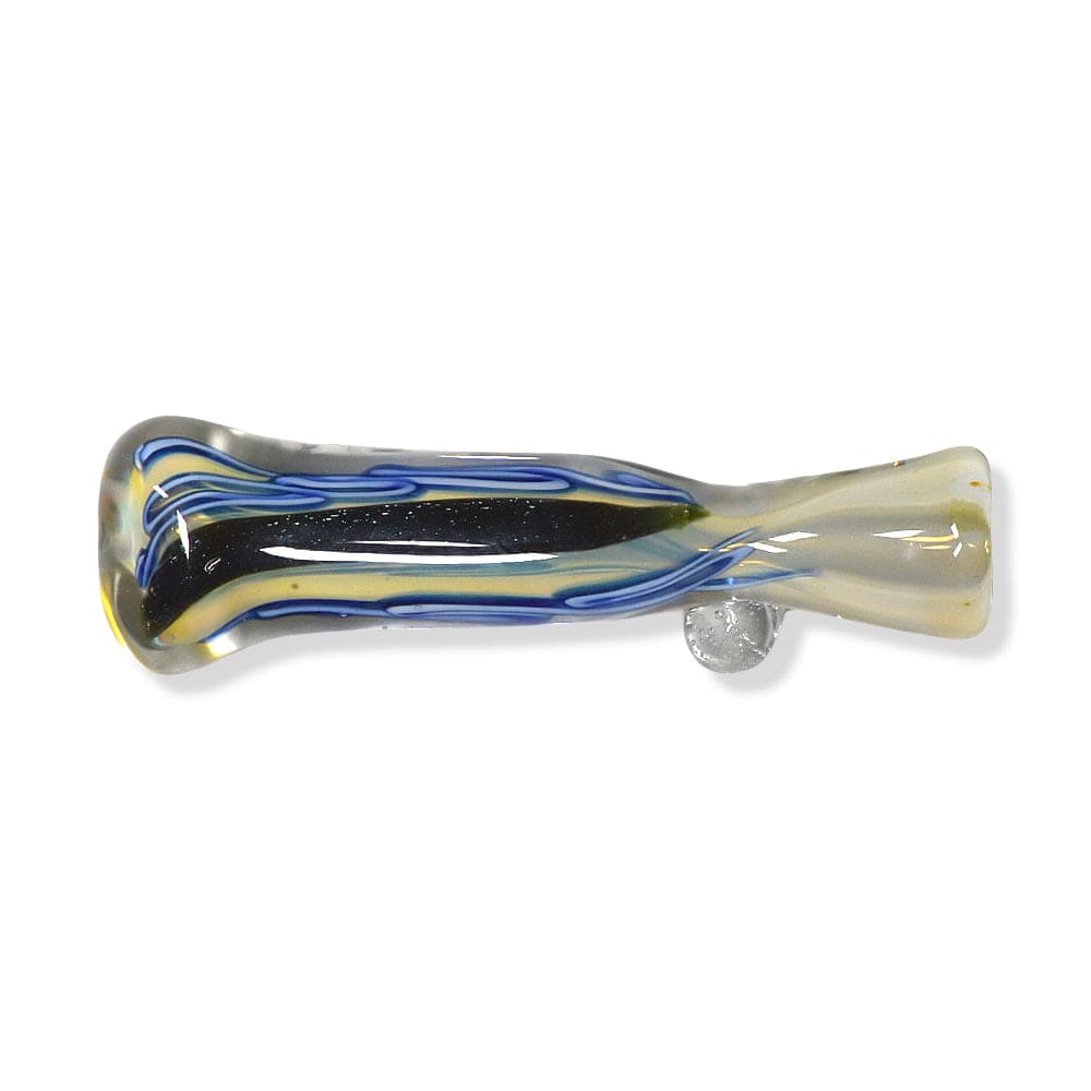 Eightvape Alternatives Colored Glass Chillum w/ Striped Inlay & Fume Accents