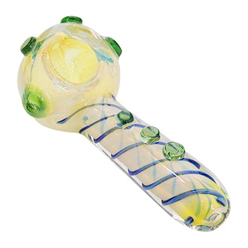 Eightvape Alternatives Fumed Glass Hand Pipe w/ Blue & Green Accents