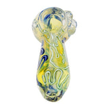 Eightvape Alternatives Fumed Glass Hand Pipe w/ Blue & Yellow Color