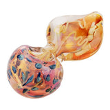 Eightvape Alternatives Orange & Purple Glass Spoon Hand Pipe w/ Dotted Accents