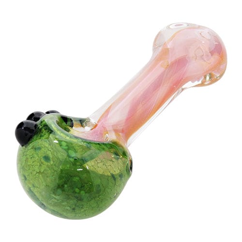 Eightvape Alternatives Pink & Green Fumed Glass Hand Pipe w/ Marble Accents