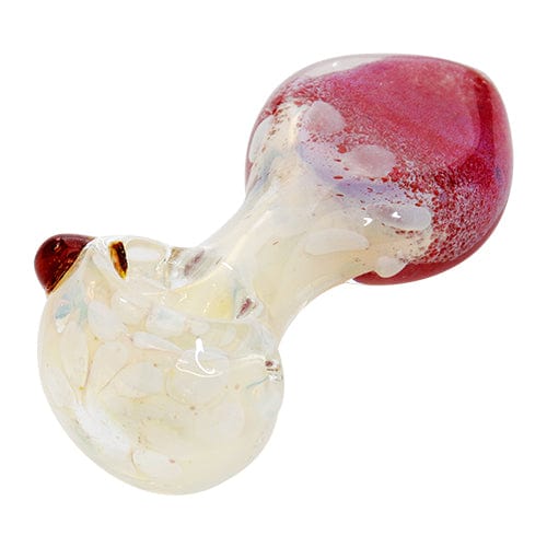 Eightvape Alternatives Silver Fumed Glass Hand Pipe w/ Pink & White Color