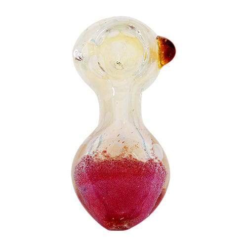 Eightvape Alternatives Silver Fumed Glass Hand Pipe w/ Pink & White Color