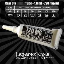 Eightvape Nicotine Additive Black (Salt - 720mg) Czar Nicotine Shot Tubes