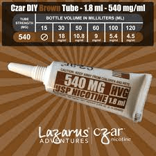 Eightvape Nicotine Additive Brown (540mg) Czar Nicotine Shot Tubes