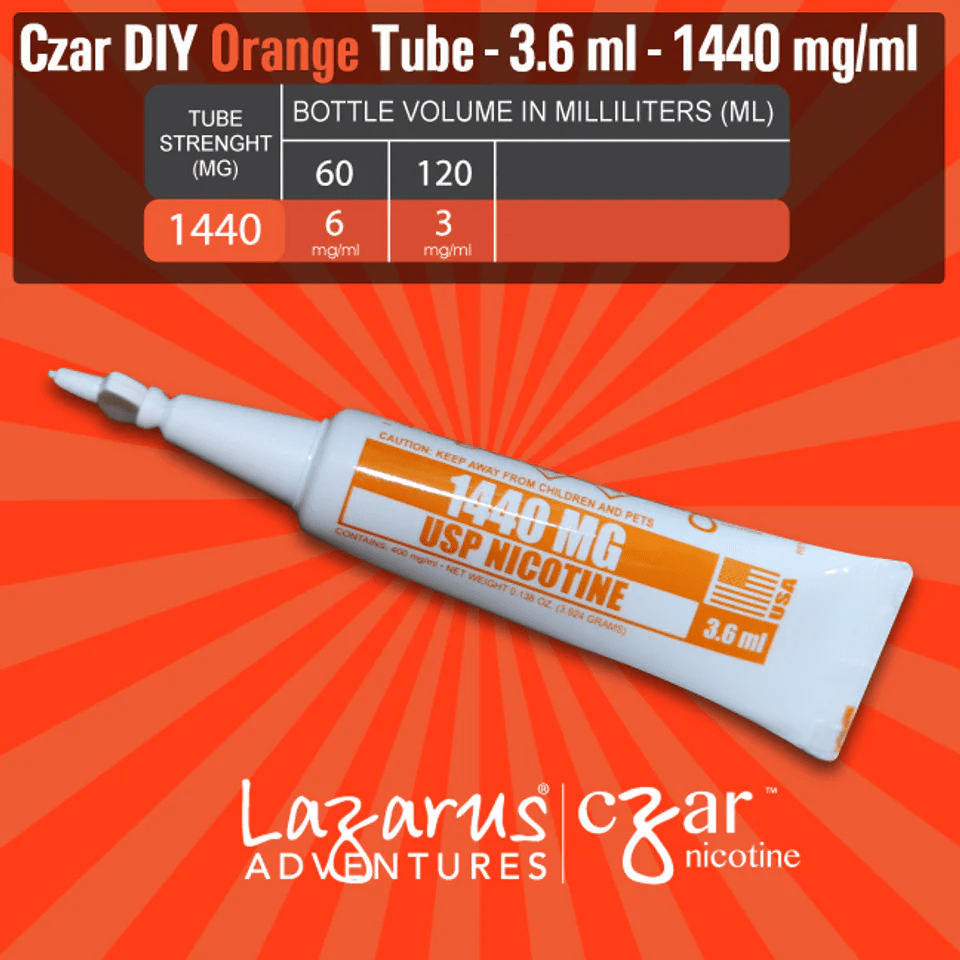 Eightvape Nicotine Additive Orange (1140mg) Czar Nicotine Shot Tubes