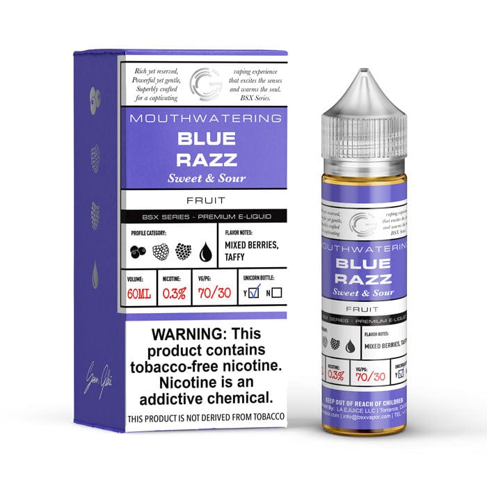 GLAS Juice Blue Razz 60ml Vape Juice - Glas Basix