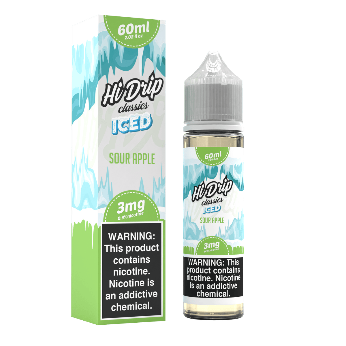 Hi-Drip Juice Sour Apple Iced 60ml Vape Juice - Hi Drip