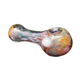 Himalayan Creation Alternatives Colored Handmade Glass Hand Pipe w/ Swirled Accents