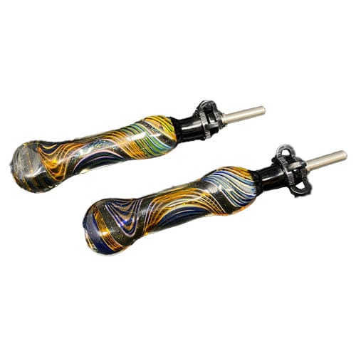 Himalayan Creation Alternatives Colored Wig-Wag Handmade Glass Nectar Collector w/ Dichro Accents