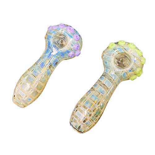 Himalayan Creation Alternatives Fumed Handmade Glass Spoon Pipe w/ Colored Accents