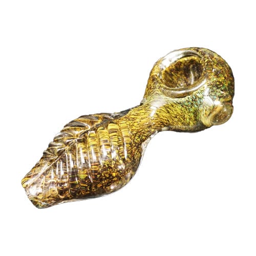 Himalayan Creation Alternatives Handmade Glass Hand Pipe w/ Gold Fumed Accents