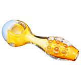 Himalayan Creation Alternatives Orange Handmade Glass Spoon Pipe w/ Blue Accents