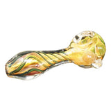 Himalayan Creation Alternatives Yellow & Green Handmade Glass Hand Pipe w/ Marbles