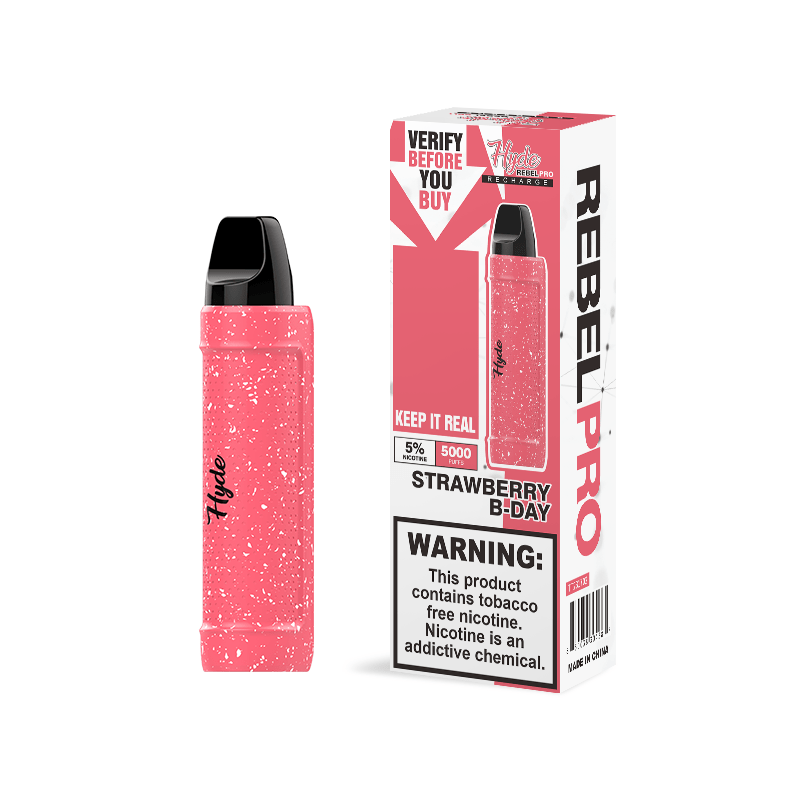 Hyde Disposable Vape Strawberry B-Day Hyde Rebel PRO Recharge Disposable Vape (5%, 5000 Puffs)