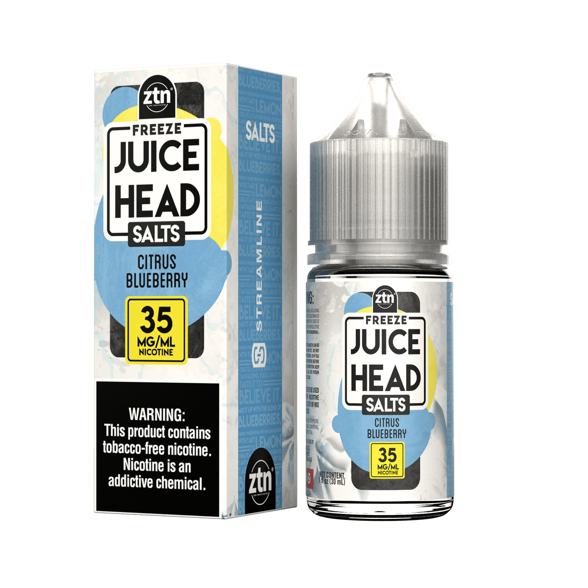 Juice Head Juice 35MG Citrus Blueberry Freeze 30ml ZTN Nic Salt Vape Juice - Juice Head