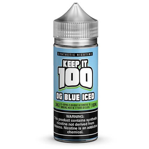 Keep It 100 Juice OG Blue Iced 100ml Synthetic Nicotine Vape Juice - Keep It 100