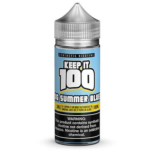 Keep It 100 Juice OG Summer Blue 100ml Synthetic Nicotine Vape Juice - Keep It 100