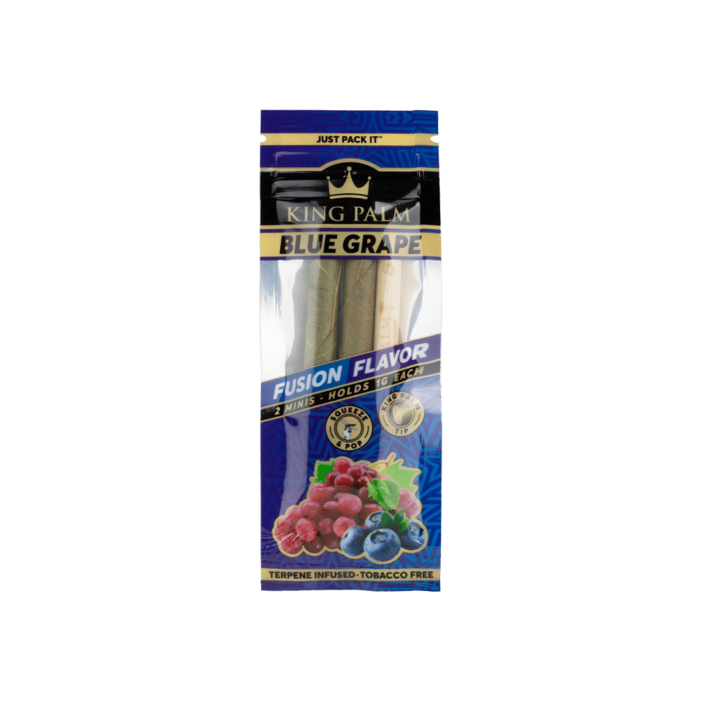 King Palm Alternatives Blue Grape (Fusion Flavor) King Palm Mini Cones (1g) (2x Pack)