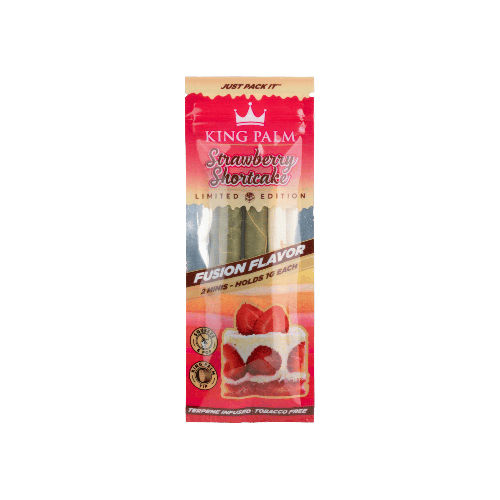 King Palm Alternatives Strawberry Shortcake (Fusion Flavor) King Palm Mini Cones (1g) (2x Pack)