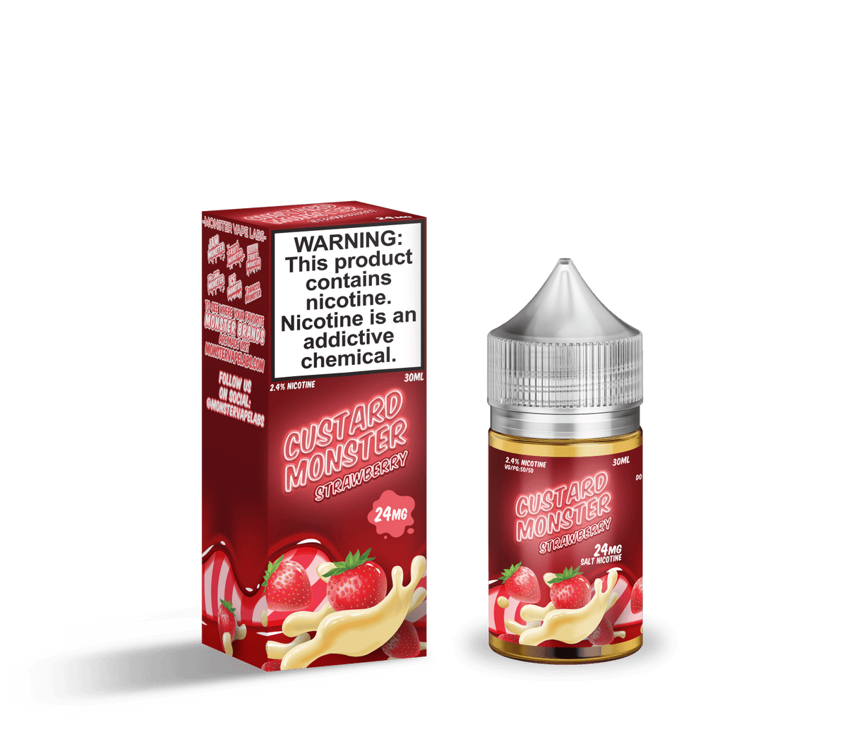 Monster Vape Labs Juice Custard Monster Salts Strawberry Custard 30ml Nic Salt Vape Juice